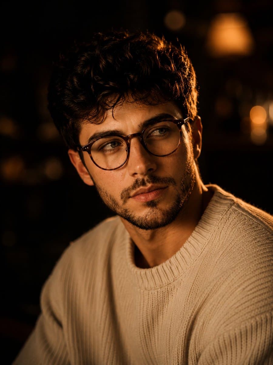 Пример промта «Ultra-realistic cinematic close-up portrait of a handsome...»