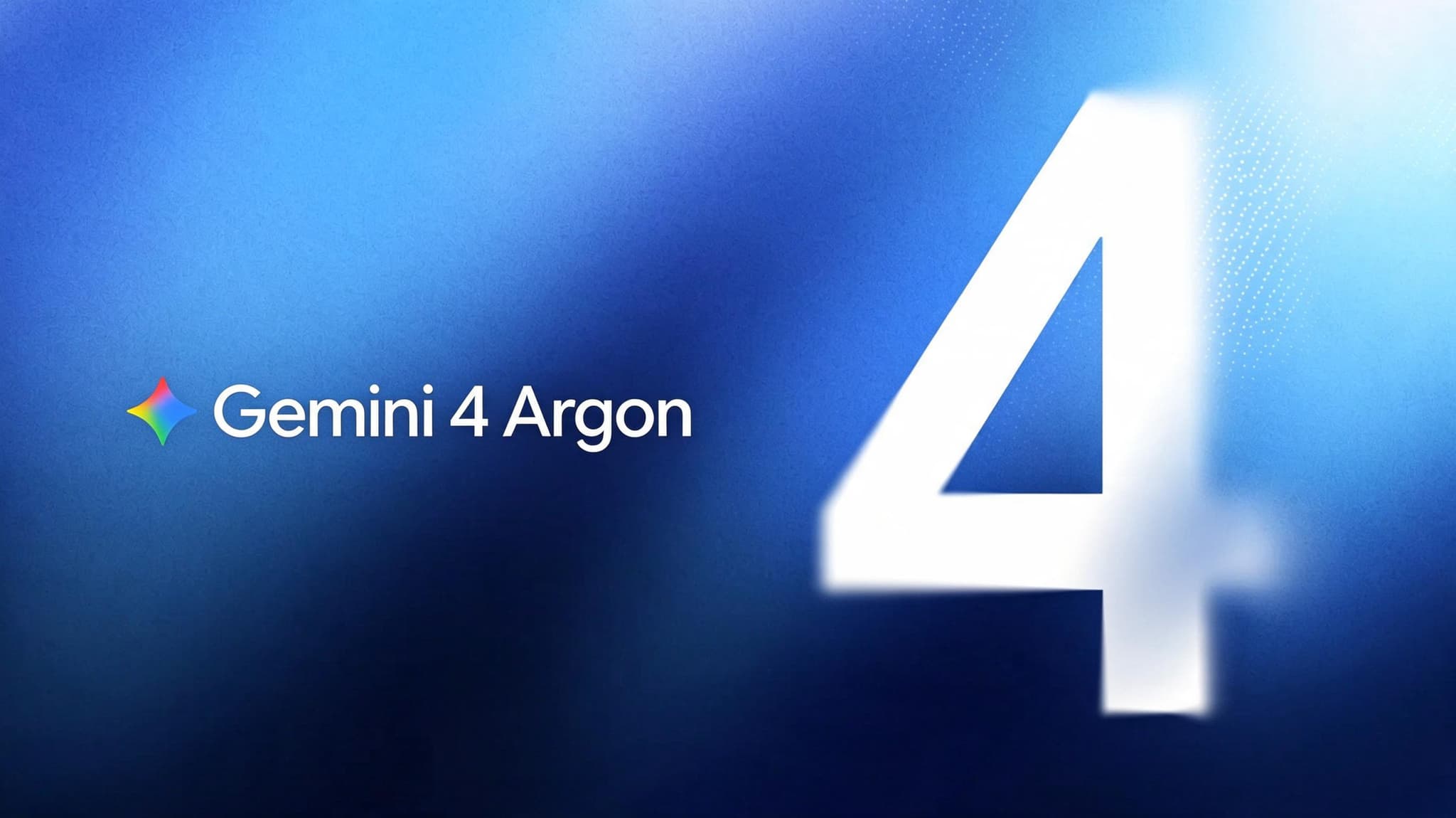 Название модели Gemini 4 Argon на фирменном фоне — модель доступна через API и приложения Gemini.