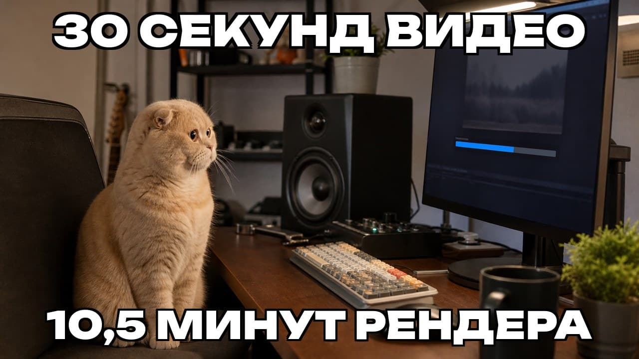 Мем: 30 секунд видео / 10,5 минут рендера