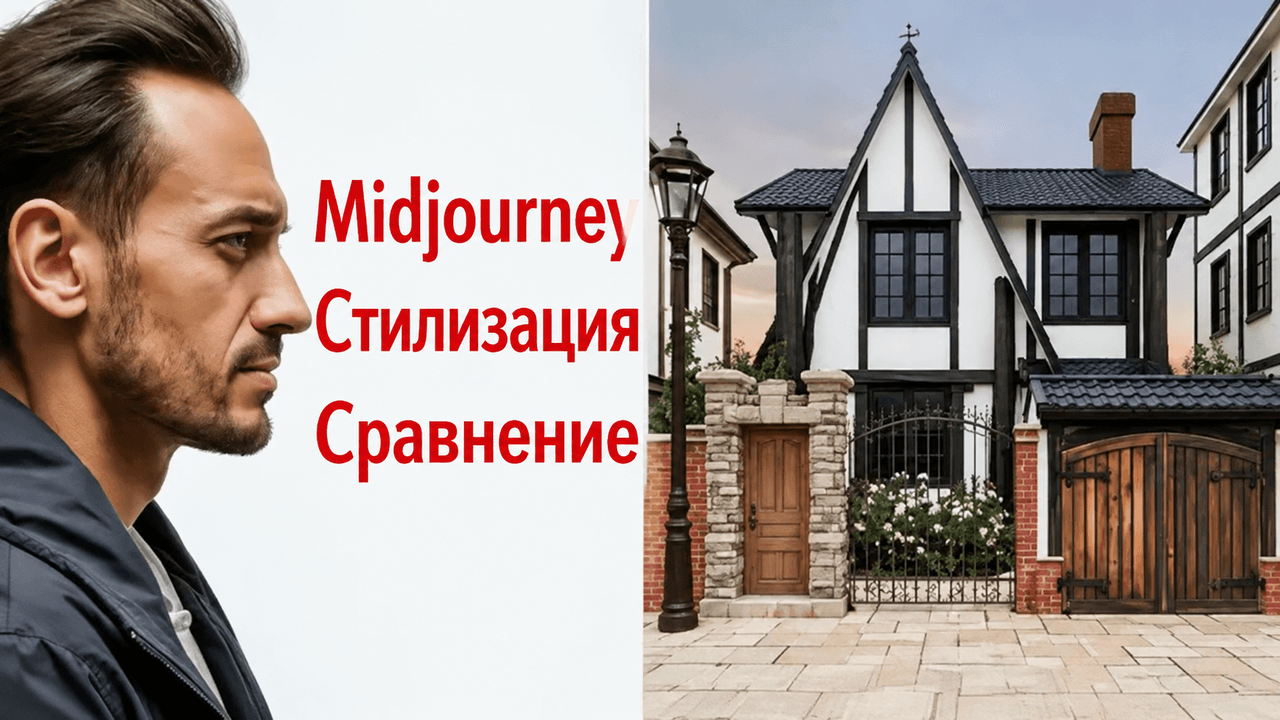 Midjourney Stylize сравнили на 21 уровне для фасада виллы