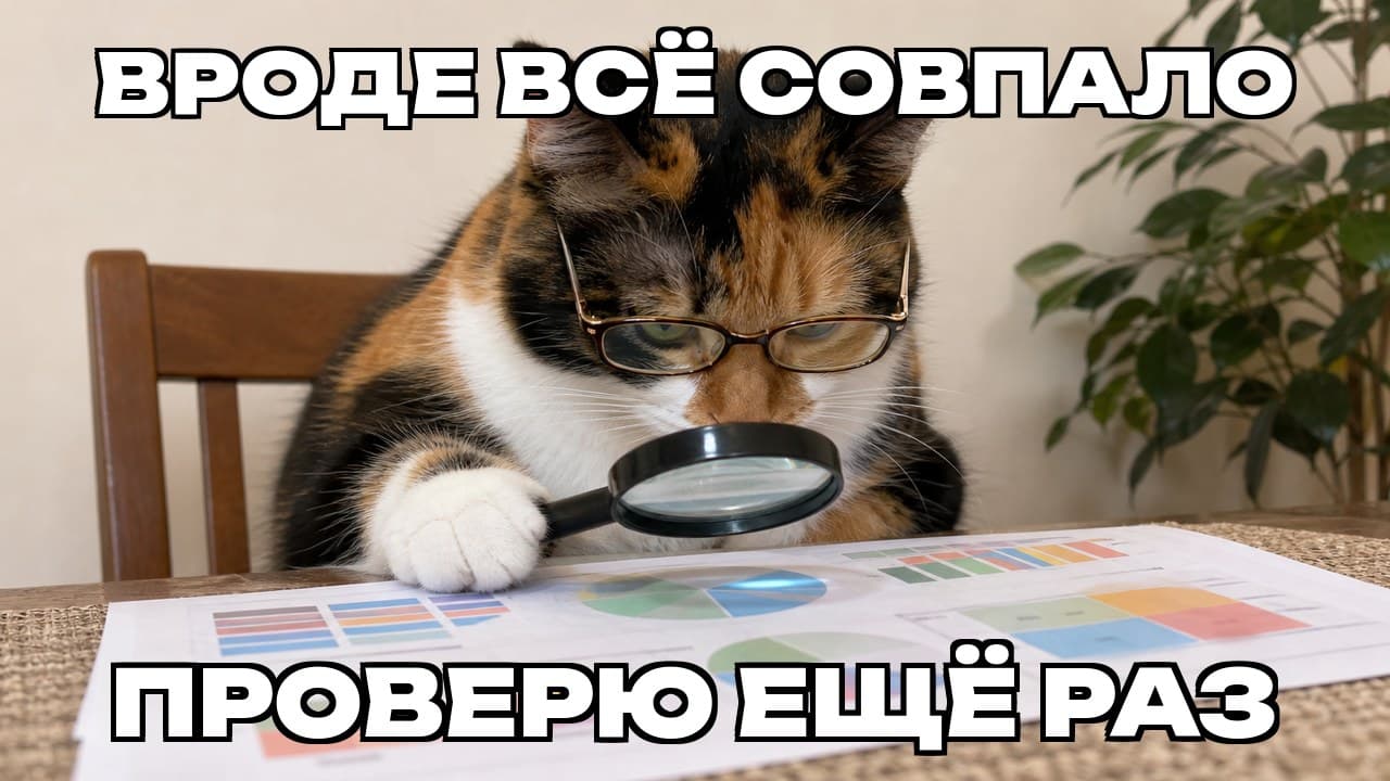 Мем: Вроде всё совпало / Проверю ещё раз