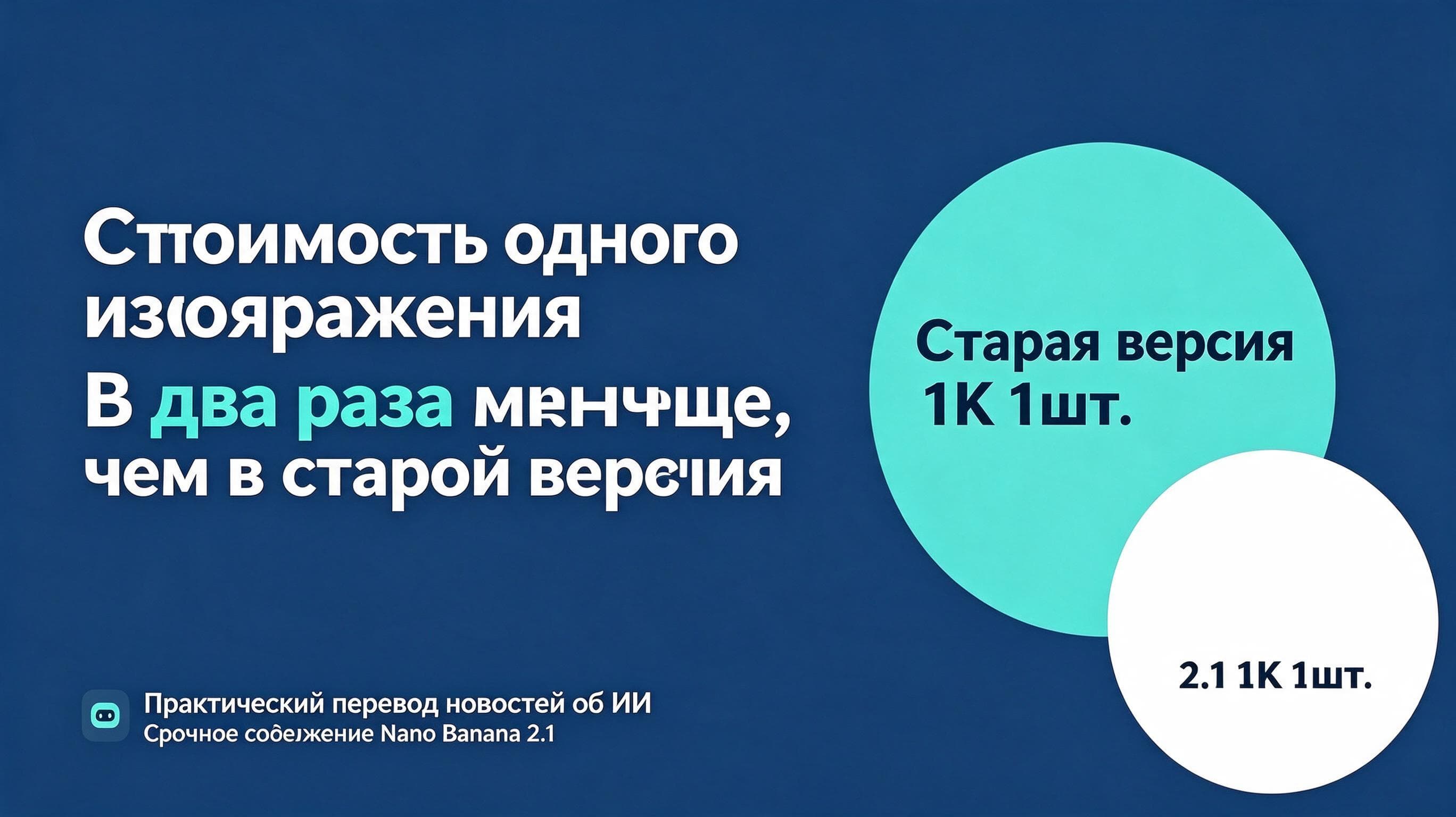 Схема сравнивает стоимость одной картинки в старой версии и Nano Banana 2.1, цена которой указана как вдвое ниже.