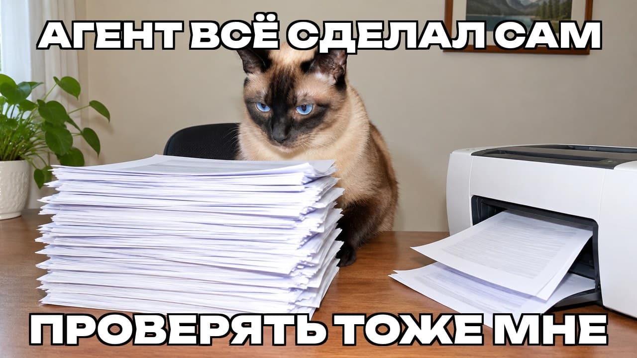 Мем: Агент всё сделал сам / Проверять тоже мне