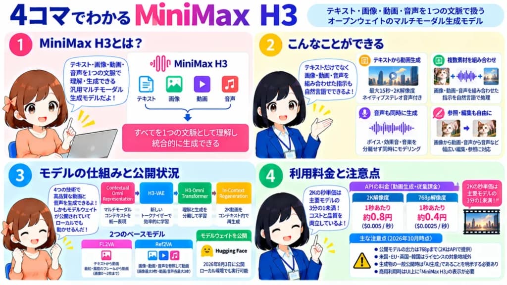 MiniMax H3: цена генерации 2K-видео в API — $0,13 за секунду, апскейл отдельно