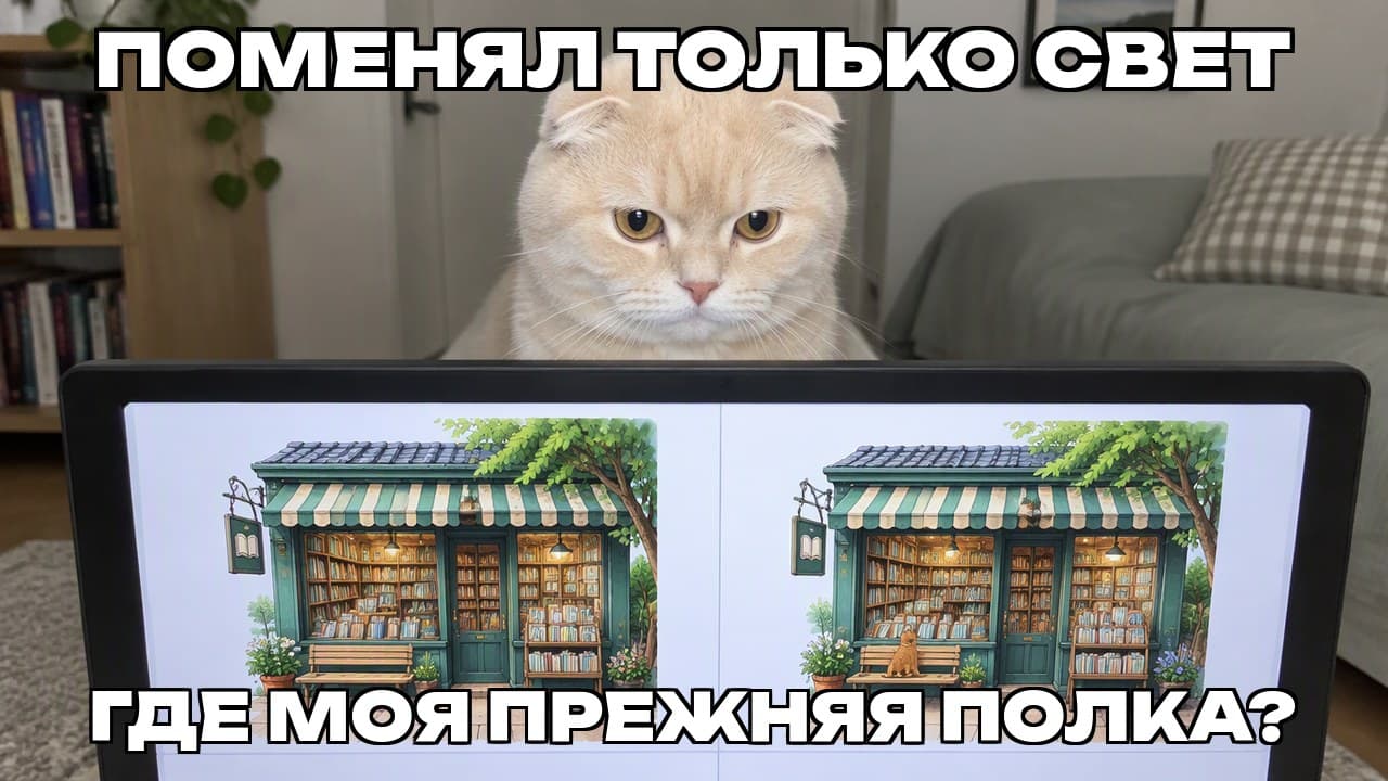 Мем: Поменял только свет / Где моя прежняя полка?