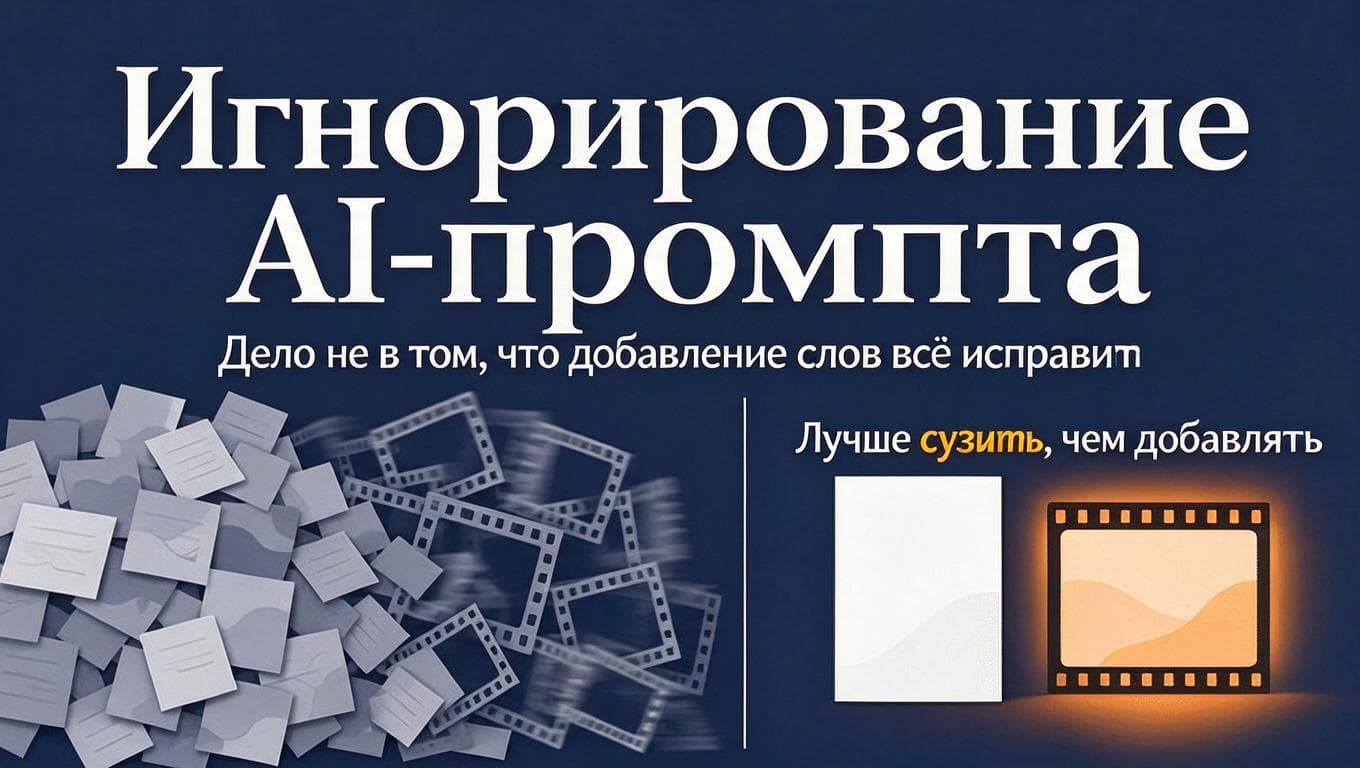 Японский слайд советует не исправлять промпт простым добавлением слов, а сужать формулировку — в тему разбора Seedance 2.0.