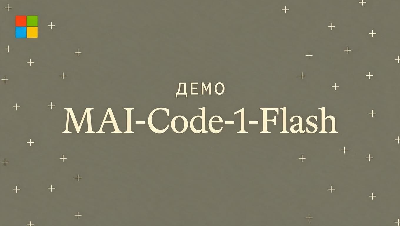 Титульный слайд демо Microsoft MAI-Code-1-Flash, связанного с разработками компании в области генерации видео кодом.