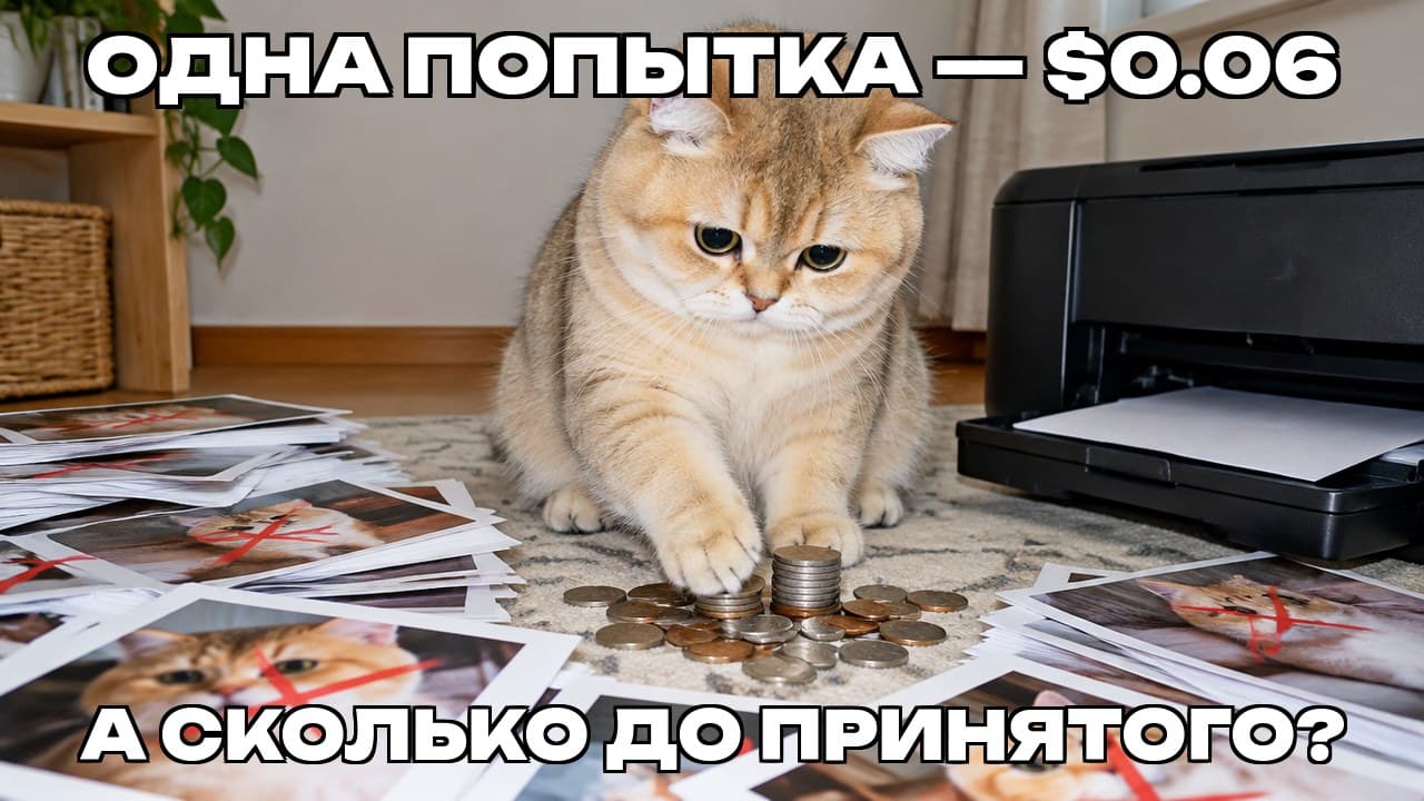 Мем: Одна попытка — $0.06 / А сколько до принятого?