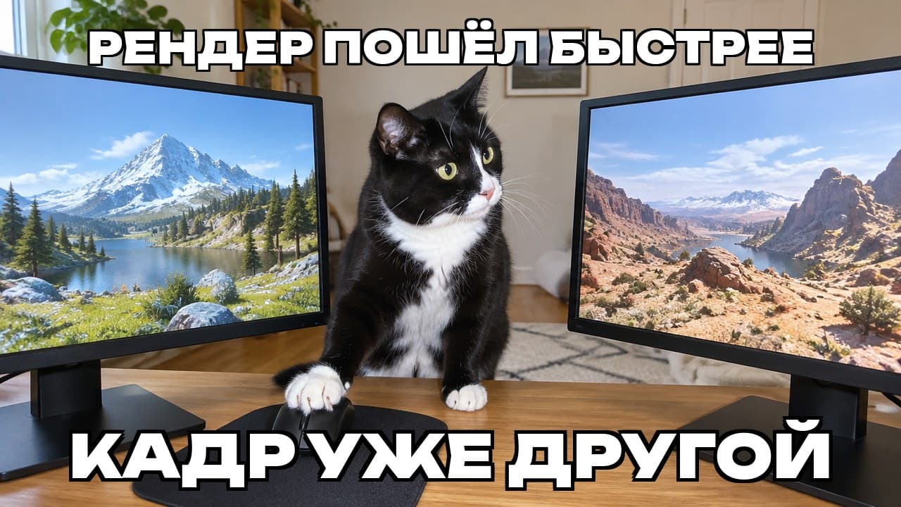 Мем: Рендер пошёл быстрее / Кадр уже другой