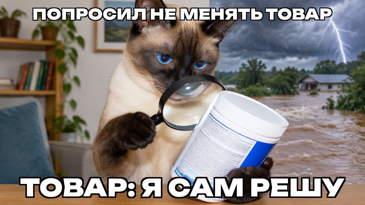 Мем: Попросил не менять товар / Товар: я сам решу