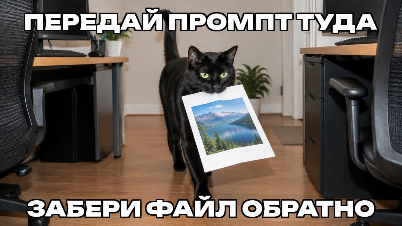 Мем: Передай промпт туда / Забери файл обратно