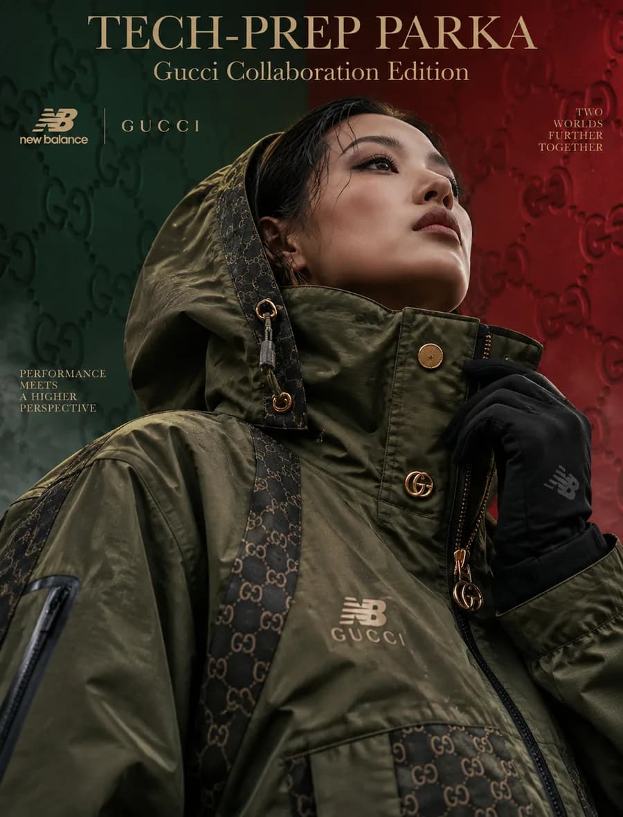 Пример приёма «Раздельное тонирование»: Студийный постер new balance x gucci