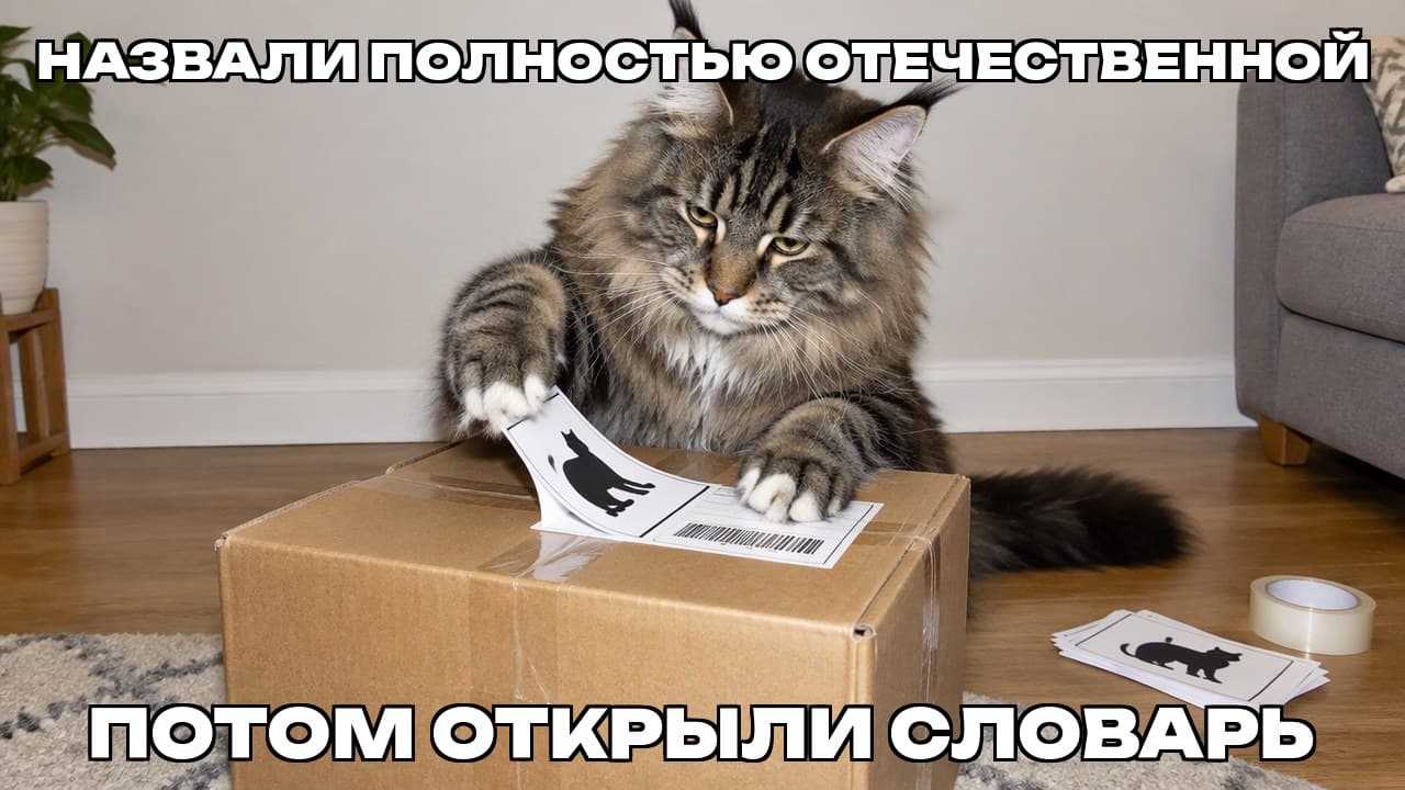 Мем: Назвали полностью отечественной / Потом открыли словарь