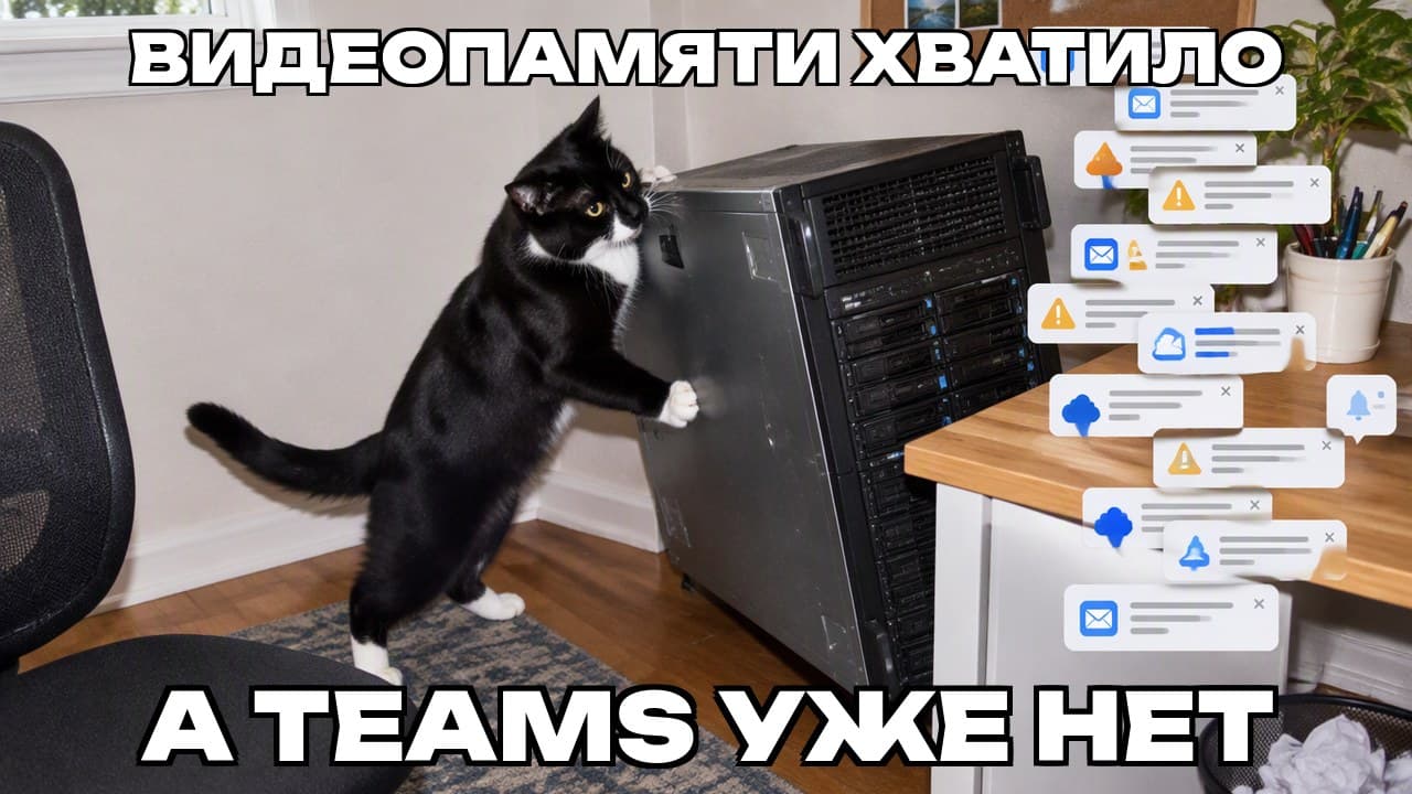 Мем: Видеопамяти хватило / А Teams уже нет