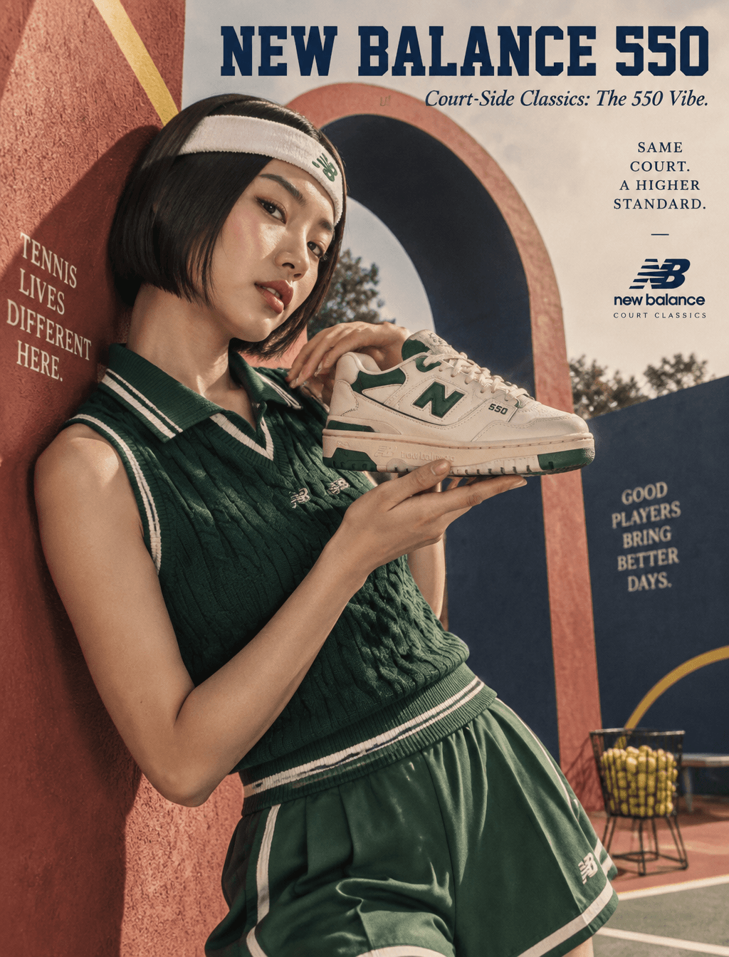 Пример: Ретро теннисная съёмка New Balance 550