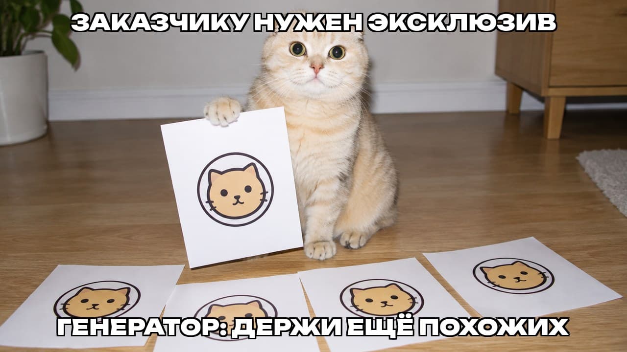 Мем: Заказчику нужен эксклюзив / Генератор: держи ещё похожих