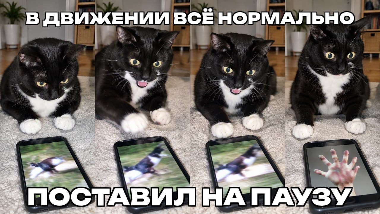 Мем: В движении всё нормально / Поставил на паузу