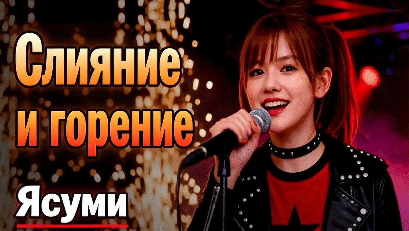 Кадр из клипа «Fuse & Burn»: Ясуми исполняет песню, а видео для неё сгенерировано в MiniMax H3 R2V.