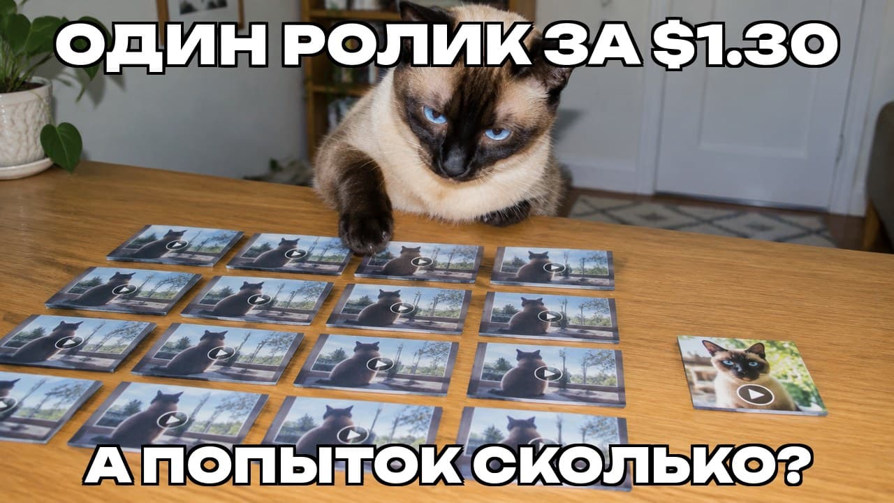 Мем: Один ролик за $1.30 / А попыток сколько?