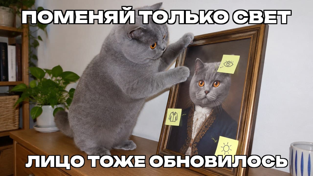 Мем: Поменяй только свет / Лицо тоже обновилось