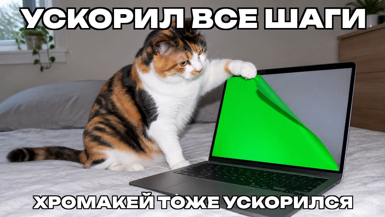 Мем: Ускорил все шаги / Хромакей тоже ускорился