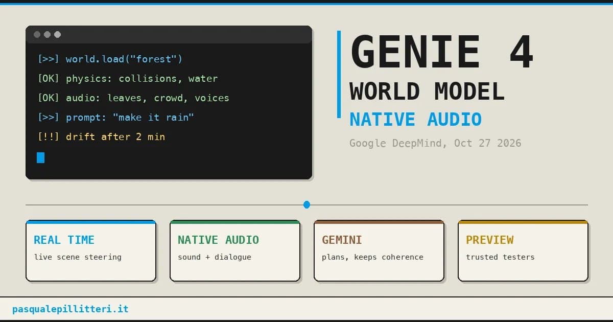 Google Genie 4 сохраняет сцены связными до 2 минут