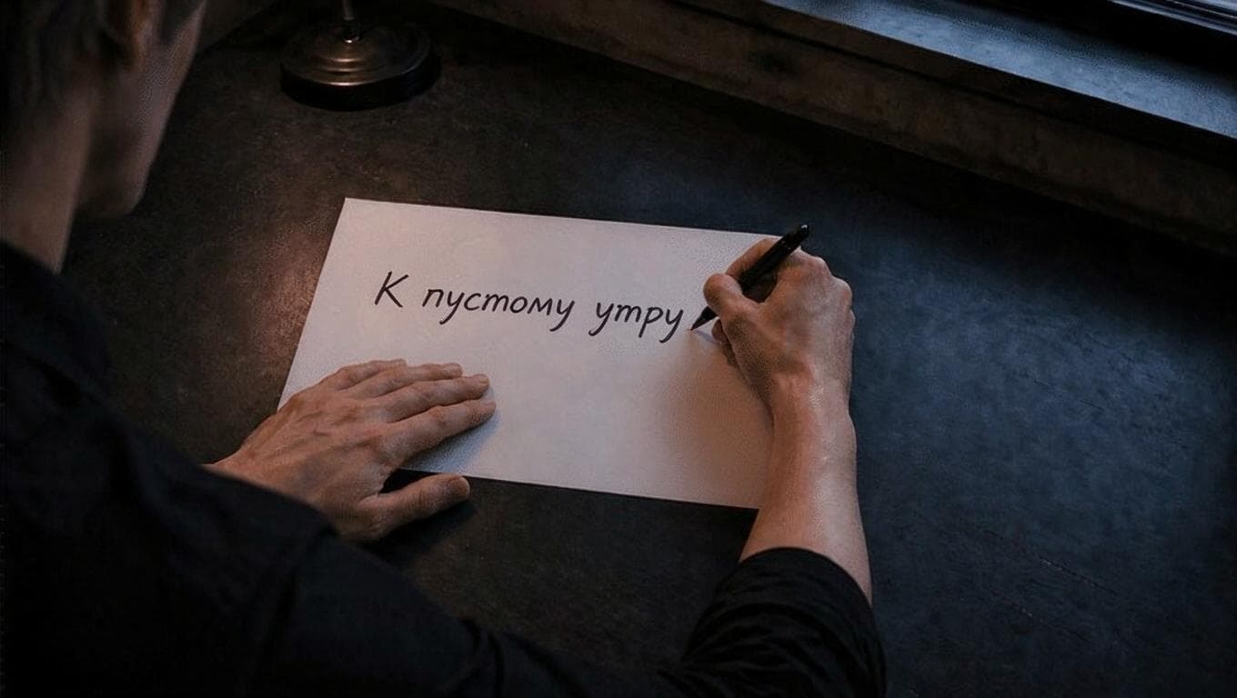 Рука пишет «TO A BLANK MORNING» на листе — визуальный мотив MV «白紙の朝».