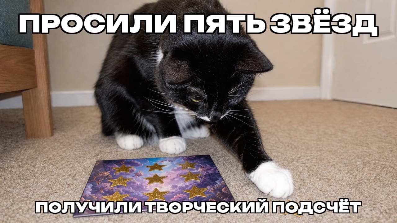 Мем: Просили пять звёзд / Получили творческий подсчёт