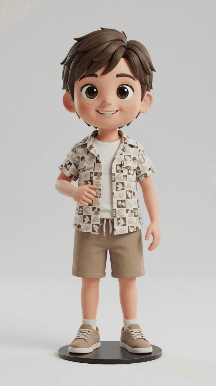 Пример: 3d стилизованная фигурка мальчика в модной одежде