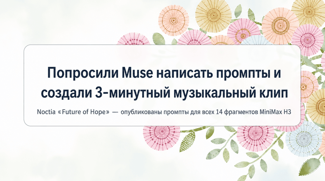 MiniMax H3 собрала Future of Hope по 14 промптам Muse