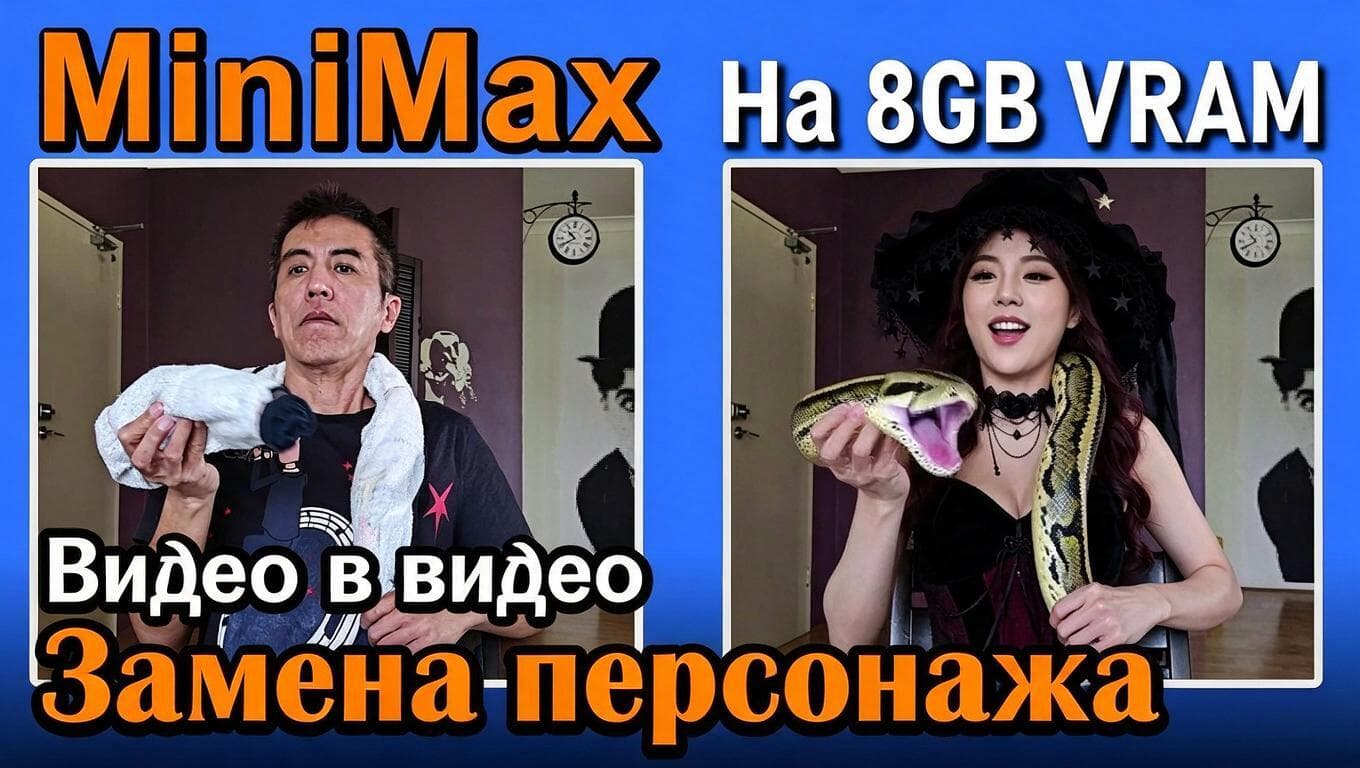 LoRA меняет героя в видео через MiniMax H3