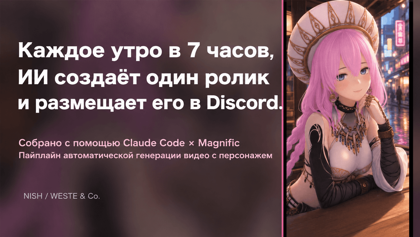 Креатор собрал с Claude Code систему роликов для Discord к 7 утра