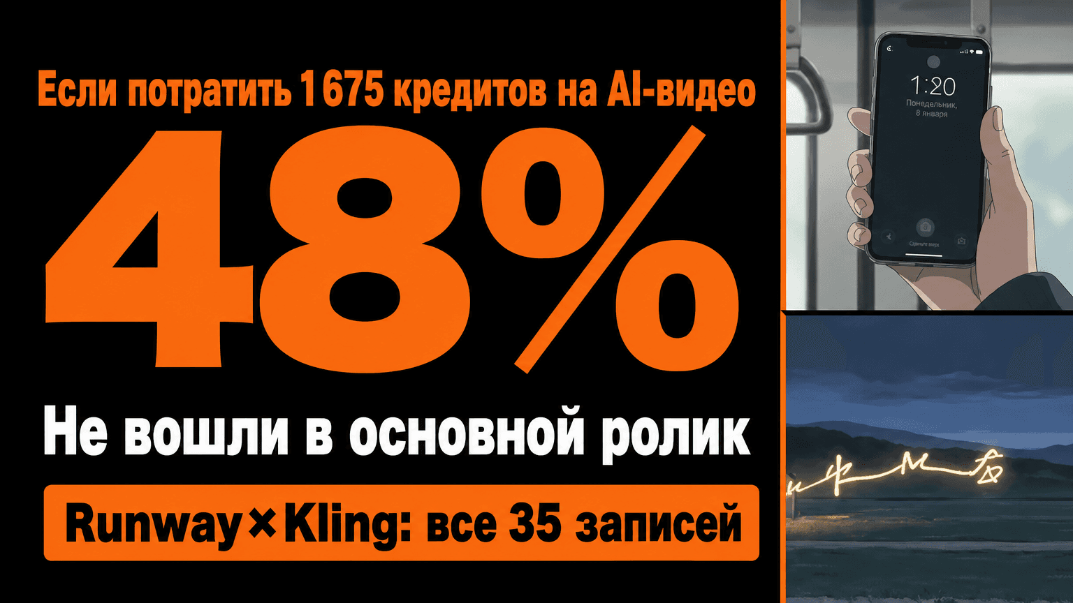 Kling 3 помогла собрать фильм длиной 66,5 секунды за 1 675 кредитов