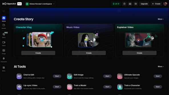 Интерфейс сервиса. Источник: openart.ai