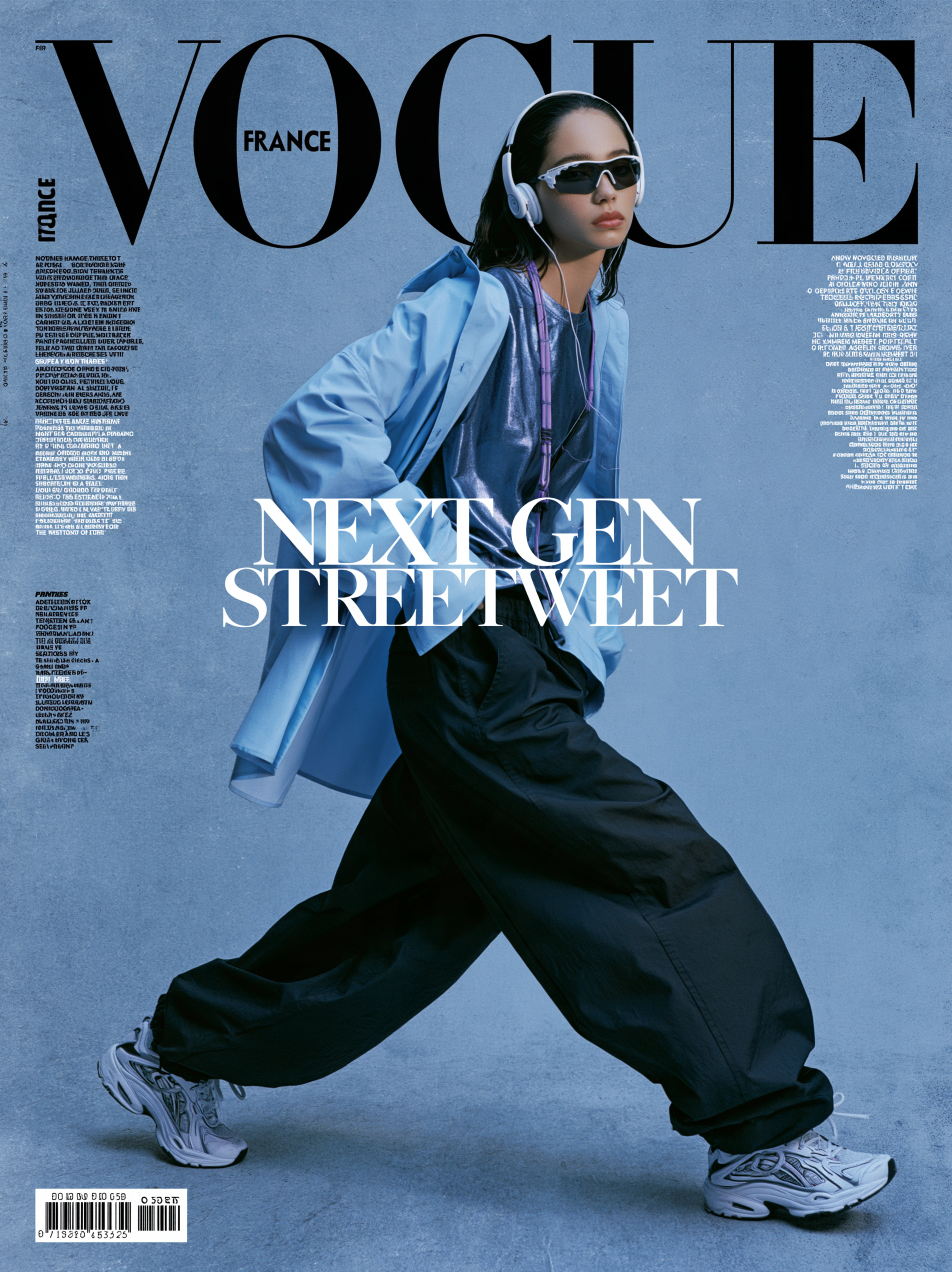 Пример: Обложка Vogue France с моделью в стритвире