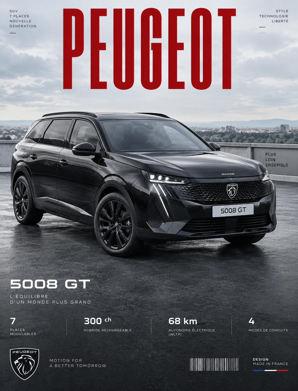 Пример: Постер peugeot 5008 gt на крыше